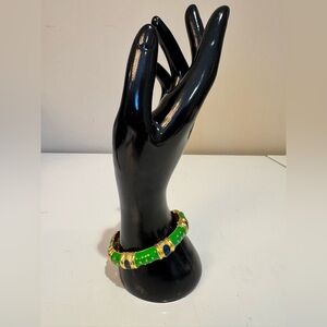 5 for $30 Green and Gold Cuff Bracelet with Blue Details